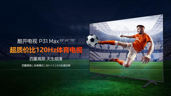 四重高刷诠释极致观赛体验,酷开电视P31 Max成“看球神器”(图1) 图片1.png