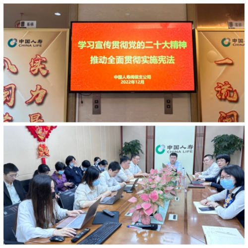 闽侯国寿党支部组织开展2022年宪法宣传学习